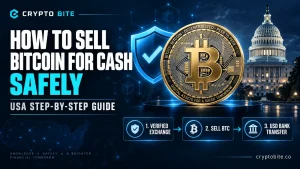How to Sell Bitcoin for Cash Safely: A Complete USA Guide Bitcoin being securely converted into U.S. dollars through a verified exchange, sale confirmation, and bank withdrawal